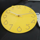 Acrylic Cartoon Number Wall Clock Home Decor Silence Clock, Yellow U8C7