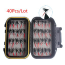 40Pcs Trout Fly Fishing Flies Dry Lure Lures   Baits Hooks with Fly Box H