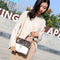 Leopard Hit Color Messenger Bag Women PU Leather Shoulder Handbag (White)