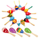 Baby Kids Sound Music Gift Toddler Rattle Musical Wooden Colorful Toys