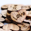 100pcs Rustic Wedding guest book Wooden Heart Shapes Embellishments