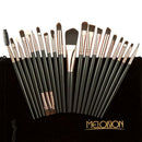 15 Colors Makeup Shimmer Matte Eyeshadow Palette+20pcs Brushes coffee