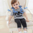 Baby Toddler Anti-Lost Backpack Seat Belt Traction Rope  Pale blue elephant