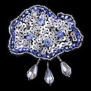 Handmade Crystal Rhinestone Clouds Patches Sew on Bag Applique with Tassels