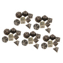 5Sets Polyhedral Metal Dice Bronze for Dragon Scale D&D DnD Pathfinder