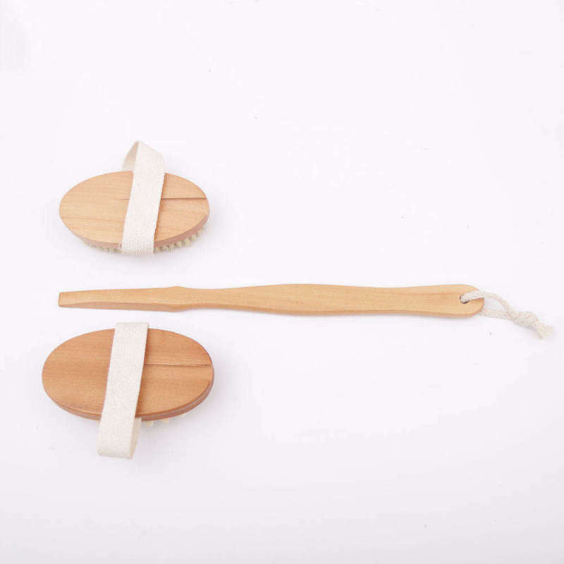 Dry Brush Skin Body Exfoliating Massager Bath Shower Scrubber Loofah Sponge Set