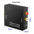 Digital Optical Toslink Coaxial signal to Analog L/R RCA Audio Adapter Converter
