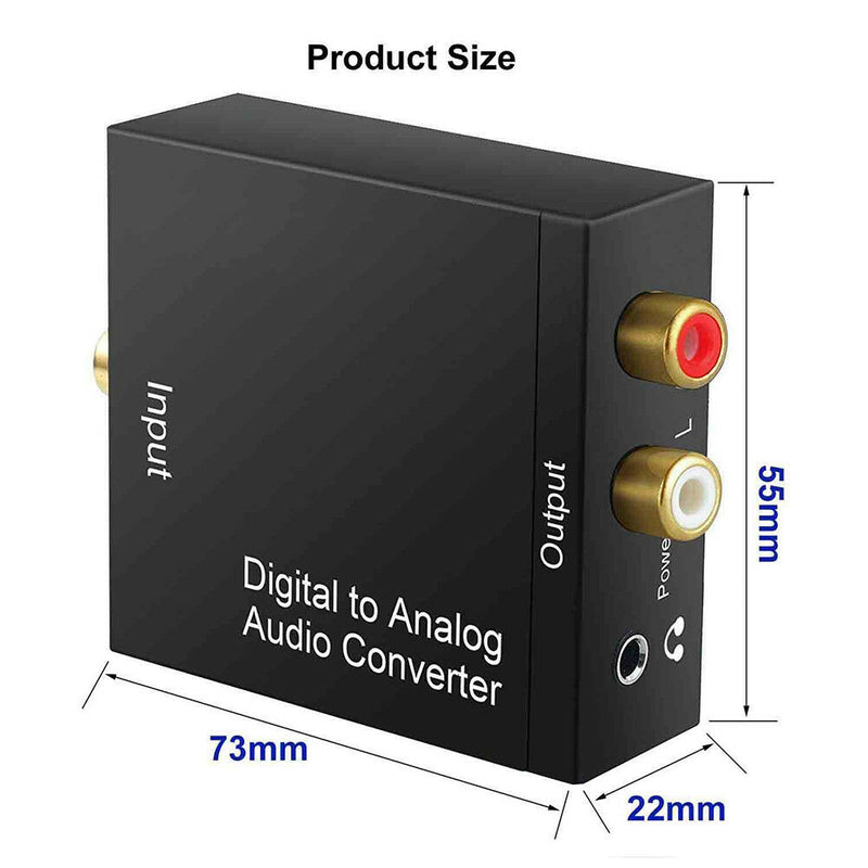 Digital Optical Toslink Coaxial signal to Analog L/R RCA Audio Adapter Converter