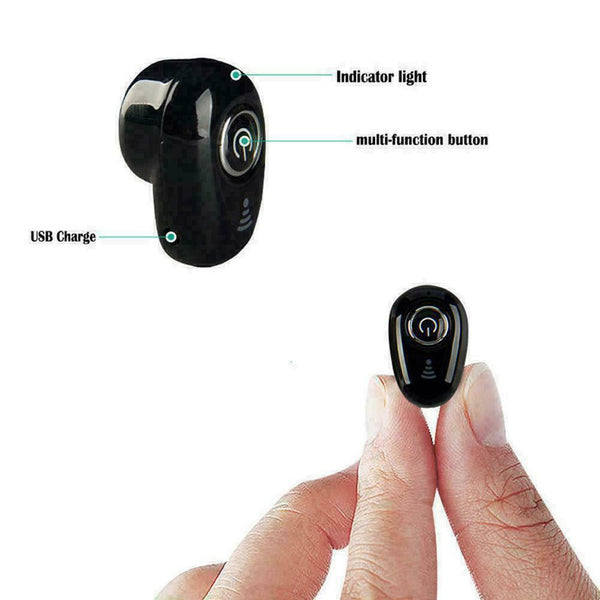 Mini Wireless Bluetooth 4.1 Stereo Invisible Headset In-Ear Earphone Earbud F7K3