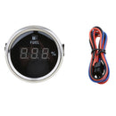 0-190 ohm Digital Fuel Level Gauge 2 inch 52mm, Waterproof Stainless Stress