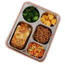 5 Grid Stainless Steel Lunch Box with Spoon Leak-Proof Bento Box Dinnerware