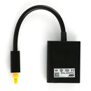 Digital Optical Fiber Audio Cable 1 Male to 2 Female Splitter Adapter Black