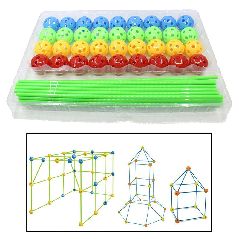 Fort Building Kits Builders Play Balls & Sticks Cave Puzzle Toys Builders