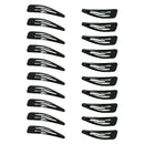 20Pcs Women Girls Kids Black Metal Hair Snap Clips Barrettes Accessorie DES