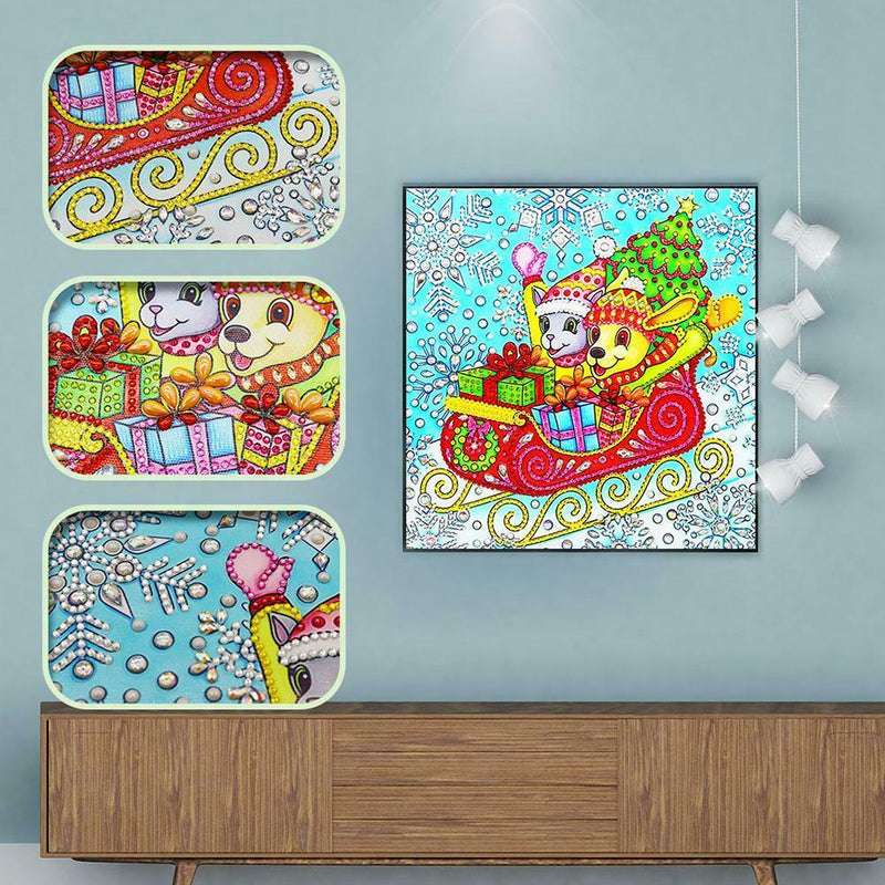 5D DIY Special Shaped Diamond Painting Sled Cross Stitch Mosaic Kits Decor