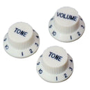 Set Of 3pcs Speed Volume Tone Control Knob Electric Guitar Beige W Golden Brown