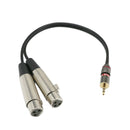 2pcs 1/8" Stereo TRS to XLR Female Adapter Cable 3.5mm DJ Audio