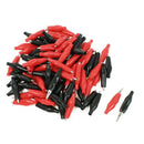 50 x Crocodile / Alligator Clips Connectors for Test Leads Red and Black 36mm JR