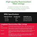 Longteam Ukulele Carbon Strings Fluorocarbon Fiber Strings for 21/ 23/ 26 I