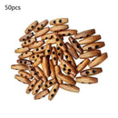 50Pcs small light wooden 30*10mm toggles with two holes Newly Y0D5 K4J2 F9U C5Z9