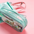 Creative Pencil Case 2 in 1 Pencil Bags Transparent Pvc Pen Box Beauty Case X7F5