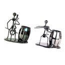 2pcs Pen Holder Pencil Pot Metal Stand Stationery Office Decor Violin+Cello