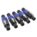 5 Pieces Professional 4-Pin Male Speaker Connector Jack Speaker Plug