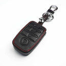 Black Leather Smart Remote 4 Buttons Key Chain Holder Cover Fob For Kia K5 K3