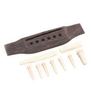 1Set Acoustic Guitar Bridge + Bone Bridge Pins/Saddle/Nut Saddle Guitar Parts!E