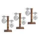 3PC Plants Hydroponic Vase with Retro Wooden Stand Office Desk Wedding Decor