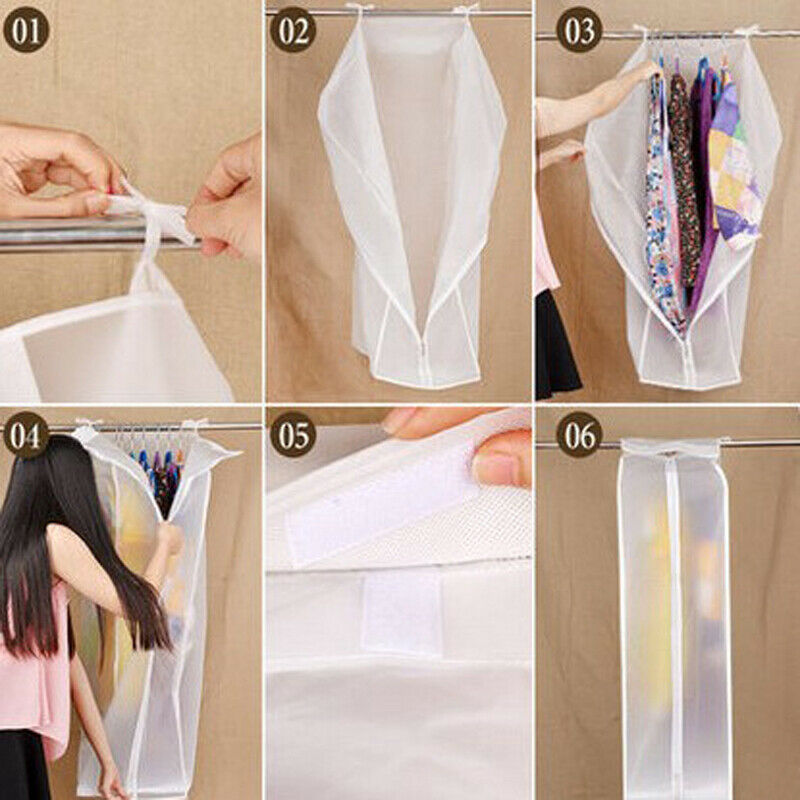 Wardrobe Storage Bags Transparent Garment Cover Case Dustproof Covers (L  A