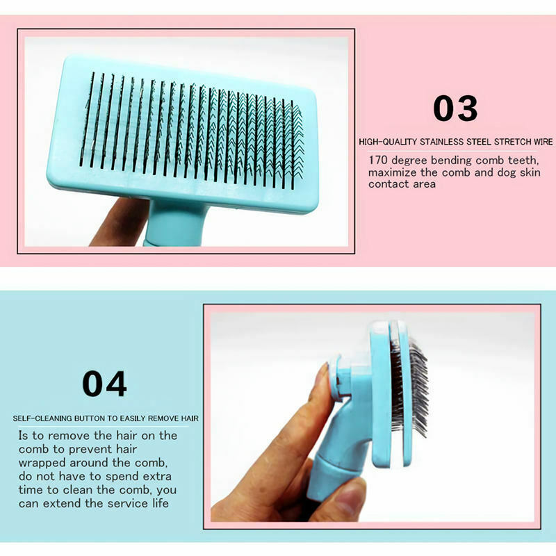 slicker brush for dogs and cats Pet grooming brush - Remove gently hair ent O5J5