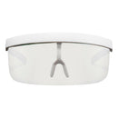 Oversized Frame Shield Visor Flat Top Sunglasses  White Frame