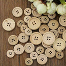 50pcs Mixed Lot Wood Handmade 4 Holes Wooden Buttons Sewing Scrapbooking DIY
