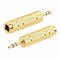 2x 6.35mm 1/4 inch Male plug to 3.5mm 1/8 inch Female Jack Stereo Headphone J6V9