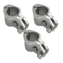 3pcs Stainless Steel Boat Canopy Tube Knuckle Clamp Suits 1" OD Tube Hinged