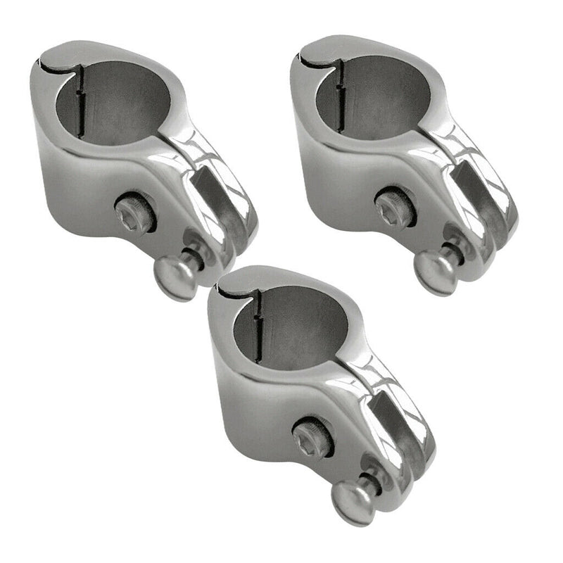 3pcs Stainless Steel Boat Canopy Tube Knuckle Clamp Suits 1" OD Tube Hinged