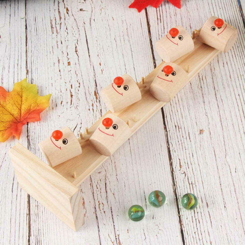 Baby Clown Pattern Wooden Blocks Tree Marble Ball Run Track Game Kids Toys