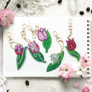 5pcs DIY Full Drill Special Shaped Diamond Painting Flower Keychain Craft