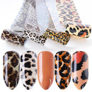 4pcs Leopard Print Nail Art Stickers Transfer Foil Decals Decor Nail Accessories