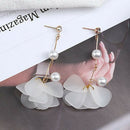 7Pair 18*12*3cm Handmade Translucent Flower Petal Shape Earrings DIY Supply Kit