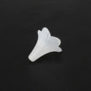 50 White Lily Flower Frosted Acrylic Beads 22x22mm. O3P3