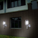 2 STAINLESS STEEL SOLAR POWERED LED WALL LIGHT FENCE LAMP OUTDOOR GARDEN LI A