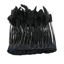 15-20cm Black Feather Fringe Trim Sewing Edge Crafts Garment Decors 2m