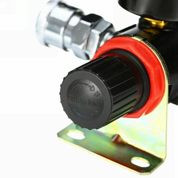 1/4 Air Compressor Filter Water Separator Trap Tools Kit With Regulator AFR I1X3