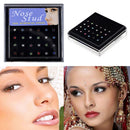24Pcs Rhinestone Surgical Steel Star Nose Ring Bone Stud Body Piercing Jewelr FT