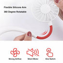 2pcs USB Neckband Cooling Fan 3-Speed Silent Outdoor Sports Mini Fan Black