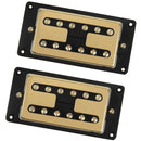 Electric Guitar Humbucker Pickups Double Coil with Screws Springs, Golden Black,