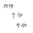 20 Pairs Assorted Cute Crystal Ear Stud Earrings Simple Cross Animal Stars