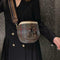 Fashion Woolen Messenger Bag Women Semicircle Wide Zip Shoulder Bags (Red)